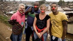 Lenny Henry, Samantha Womack, Reggie Yates and Angela Rippon in kibera slum